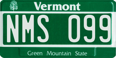 VT license plate NMS099