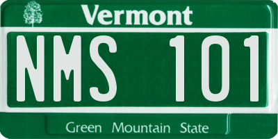 VT license plate NMS101
