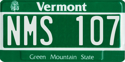 VT license plate NMS107
