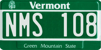 VT license plate NMS108