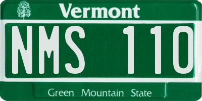 VT license plate NMS110