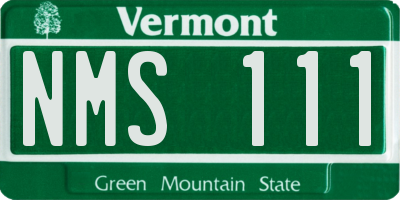 VT license plate NMS111