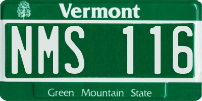 VT license plate NMS116
