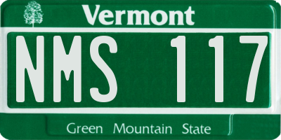VT license plate NMS117