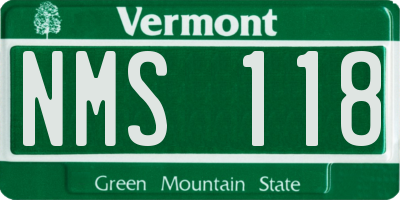 VT license plate NMS118