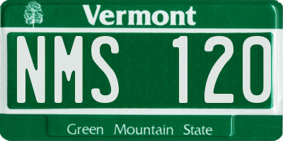 VT license plate NMS120