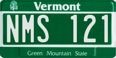 VT license plate NMS121