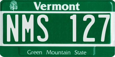 VT license plate NMS127