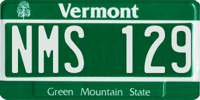 VT license plate NMS129