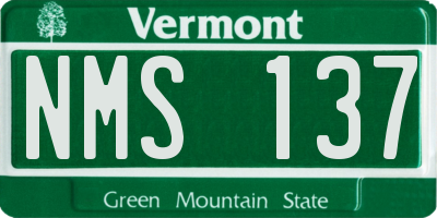 VT license plate NMS137