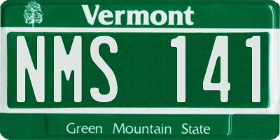 VT license plate NMS141