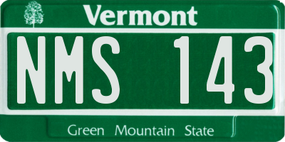 VT license plate NMS143