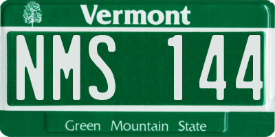 VT license plate NMS144