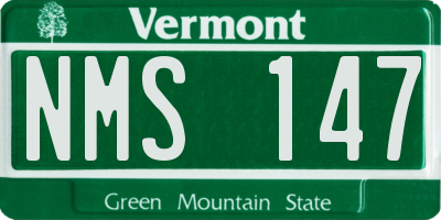 VT license plate NMS147