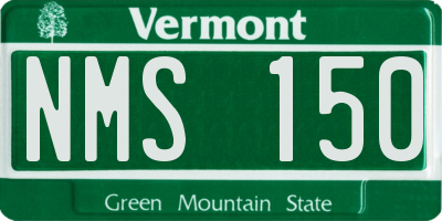 VT license plate NMS150
