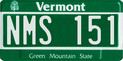 VT license plate NMS151