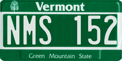 VT license plate NMS152