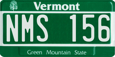 VT license plate NMS156