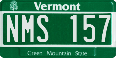VT license plate NMS157