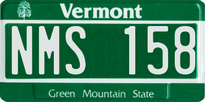 VT license plate NMS158