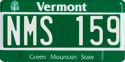 VT license plate NMS159