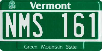 VT license plate NMS161