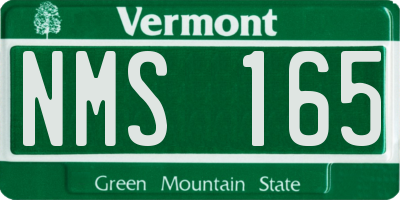 VT license plate NMS165