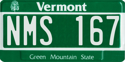 VT license plate NMS167