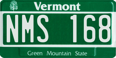 VT license plate NMS168