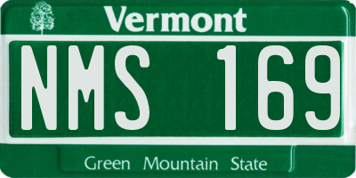 VT license plate NMS169