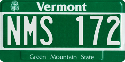 VT license plate NMS172