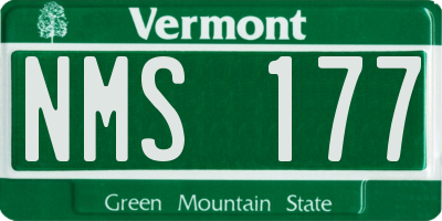 VT license plate NMS177