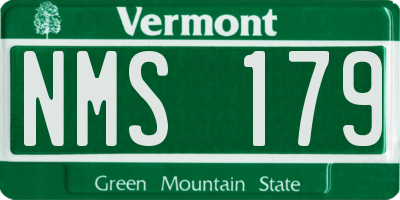 VT license plate NMS179