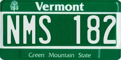 VT license plate NMS182