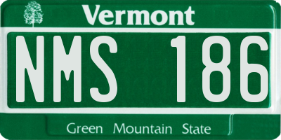 VT license plate NMS186