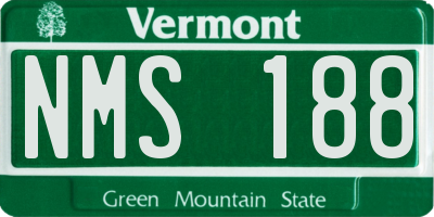 VT license plate NMS188