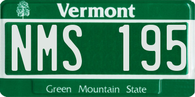 VT license plate NMS195