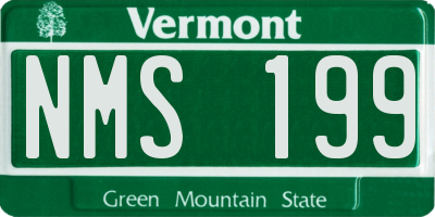 VT license plate NMS199