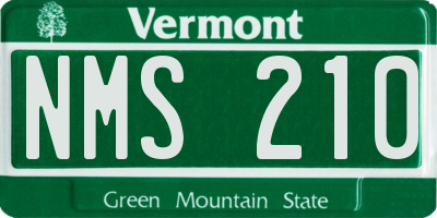 VT license plate NMS210