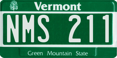 VT license plate NMS211