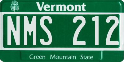 VT license plate NMS212