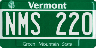 VT license plate NMS220