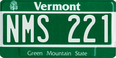 VT license plate NMS221