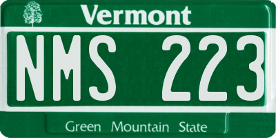VT license plate NMS223
