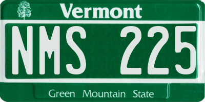 VT license plate NMS225