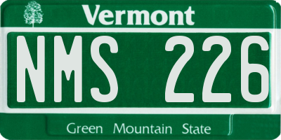 VT license plate NMS226