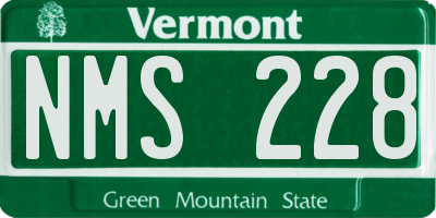 VT license plate NMS228
