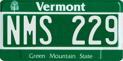 VT license plate NMS229