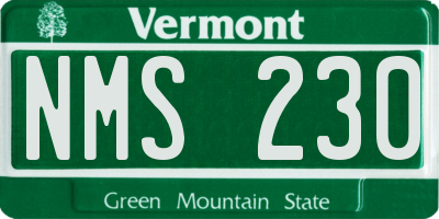 VT license plate NMS230