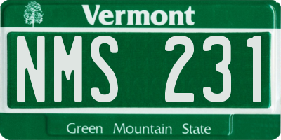 VT license plate NMS231